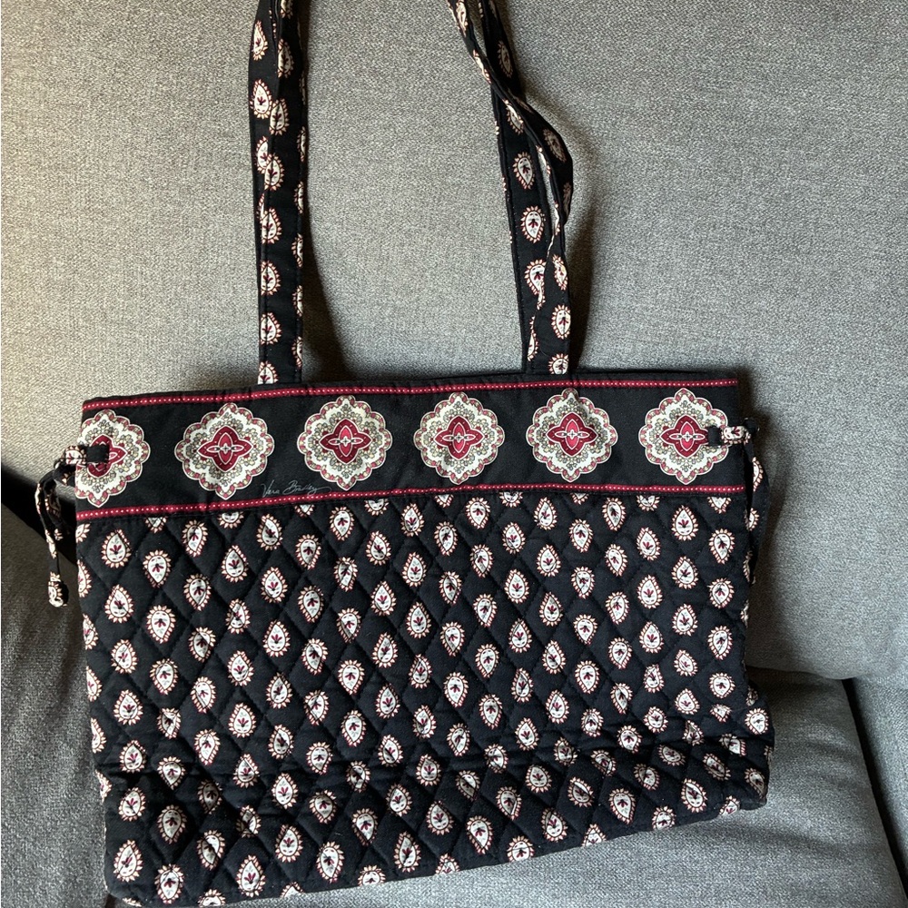 Vera Bradley Black and Red Patterned Tote